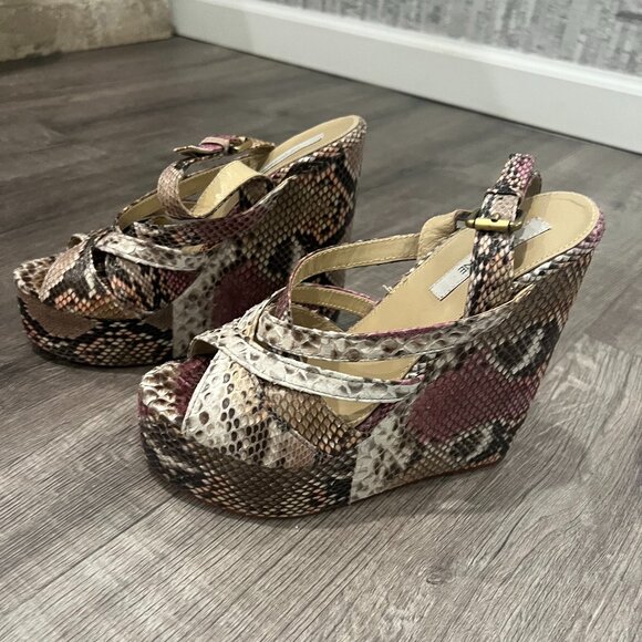 NMBR NINE Wedge Python-Pink Multi Platform Wedges Size 38 - Picture 2 of 3